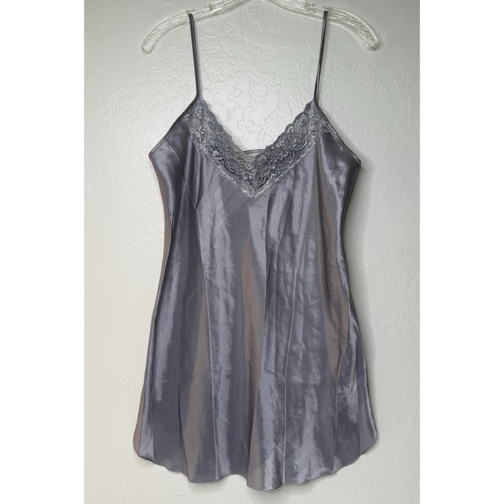 Vintage Private Luxuries Lavender Lace Slip Dress Sz M Coquette Nightgown‎ Sexy